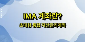 IMA 계좌 총정리