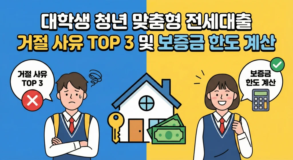 대학생 청년 맞춤형 전세대출 거절 사유 및 보증금 한도 계산