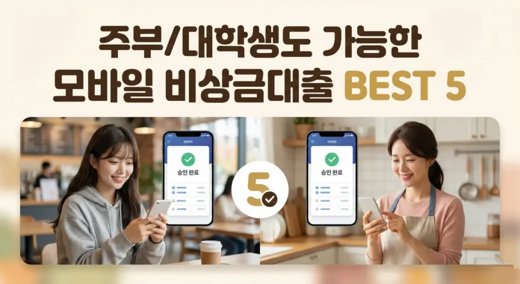 모바일 비상금대출 Best 5