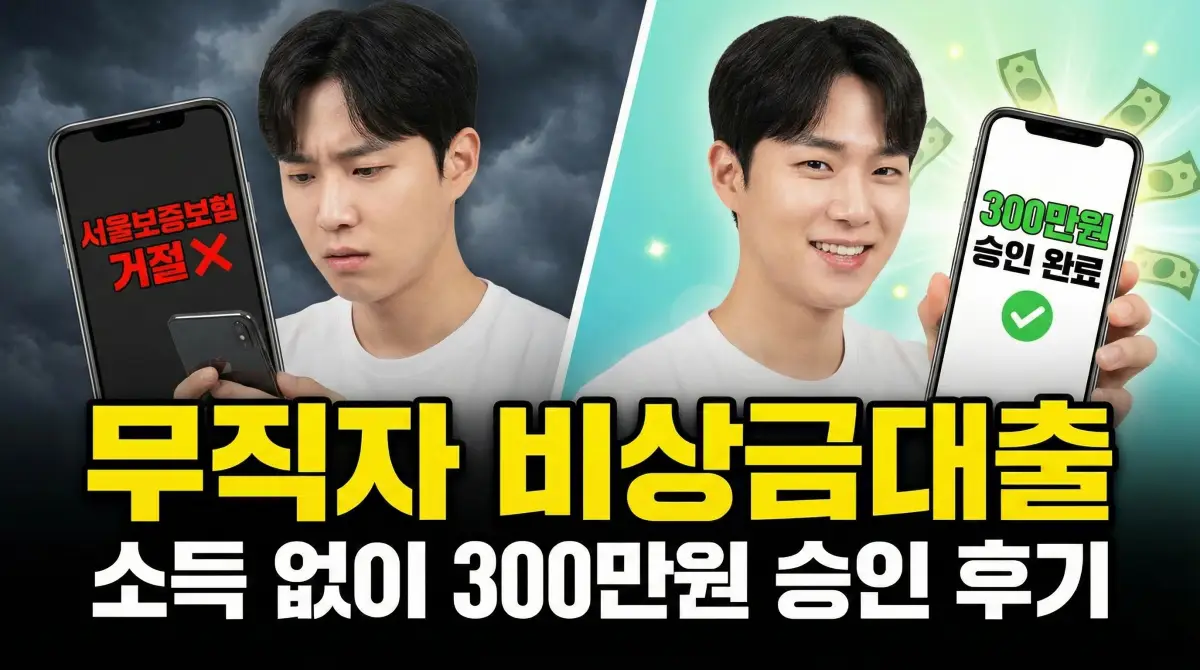 무직자 비상금대출 서울보증보험 거절? 소득 없이 300만원 승인 후기
