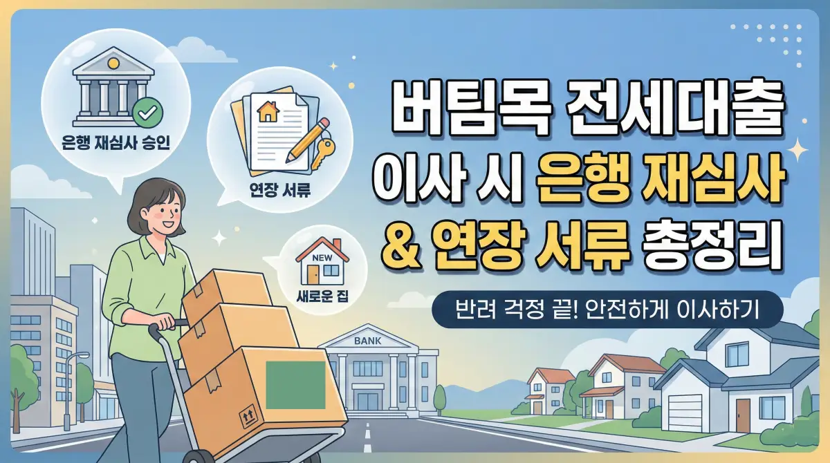 버팀목 전세대출 이사 시 은행 재심사 및 연장 서류 총정리