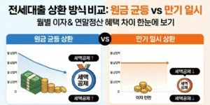 전세대출 상환 방식 비교: 원금균등상환 vs 만기일시상환
